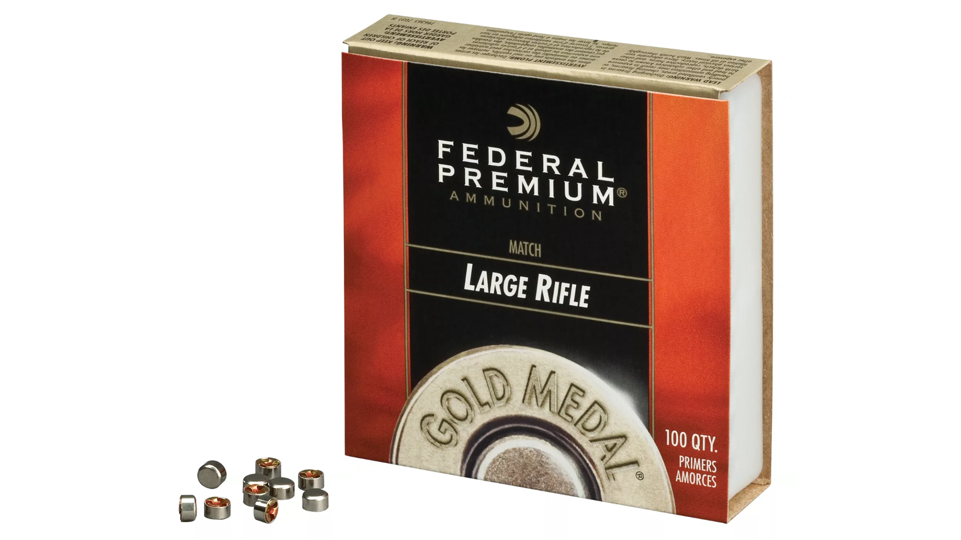 Federal Premium Gold Medal Small Pistol Match Primers #100M Box of 1000 (10 Trays of 100)